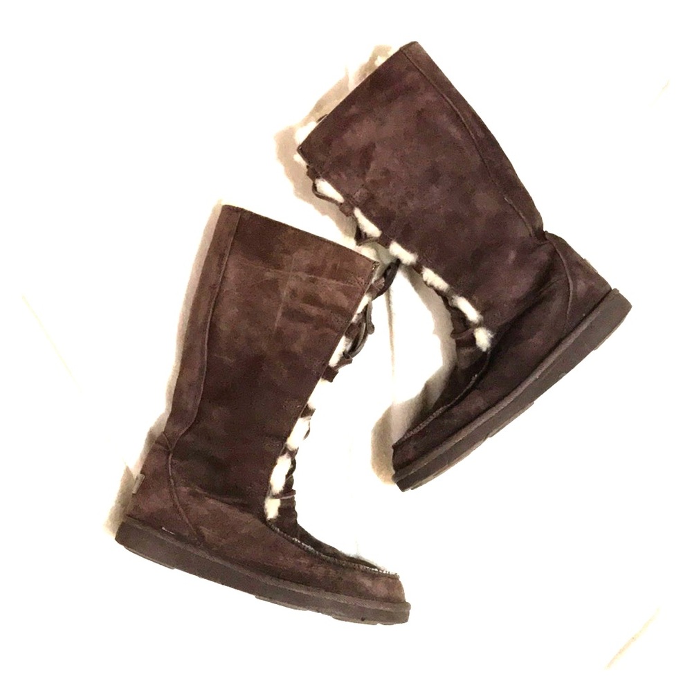UGG Lace Up Brown Suede Boots